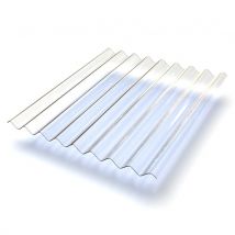 Dhaze - 5 Plaques Pvc Ondule Po 76/18 - Ep.0,8mm Transparent 2,50m X 0,90m