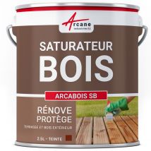 Arcane Industries - Saturateur Bois naturel : ARCABOIS - 2.5 L (jusqu'à 12.5 m²) - Acajou - Teinte Rouge - ARCANE INDUSTRIES