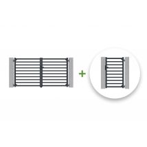 Casanoov - Portail battant 3m ANTELAO H.160cm + Portillon 1m ANTELAO H.160cm aluminium gris