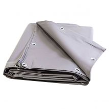 Bâche Bois 6x8 M Grise - Garantie 10 Ans Tecplast - Xp640bo - Bâche De Protection Étanche Pour Bois De Chauffage - Made In France