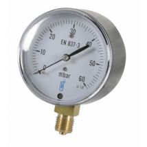 Manomètre Acier À Capsule Ø 63mm, 0/60mbar - Diff