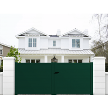 Portail Packit - Portail aluminium battant plein en kit dimensions L.3500 (entre piliers) X H.1700 mm Couleurs Vert (RAL 6005)