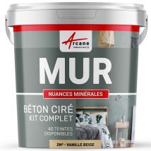 Béton Ciré - Kit Béton Ciré Murs - 2 M² - Mate - Vanille Beige - Arcane Industries