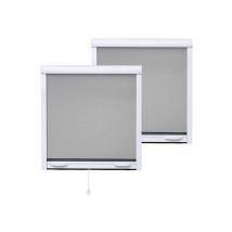 Volet Moustiquaire - Pack Eco De 2 Moustiquaires Enroulables Alu H145 Cm X L130 Cm Blanc