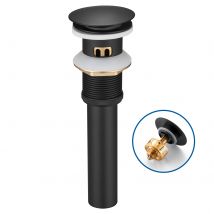 Auralum Max Bonde De Lavabo Avec Trop Plein,bonde De Lavabo Pop Up Valve,bonde De Lavabo Avec Panier À Crépine Pour Salle De Bain,noir