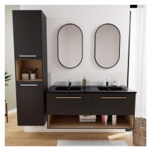Mob In - Meuble + Vasque + Robinet + Miroir + Colonne Nika