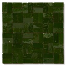 Zellige Marocain Artisanal Véritable - Vert Impérial 2,4x4,9 Cm - Carrelage Mur - Ro'ma Nature