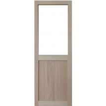 Porte Coulissante Atelier Placage Chene Vitrée H204 X L73 Gd Menuiseries