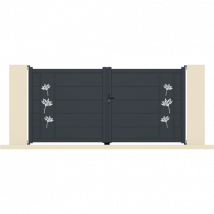 Gefradis - Portail Battant Aluminium H.160 X L.305 Cm Anthracite Bouq