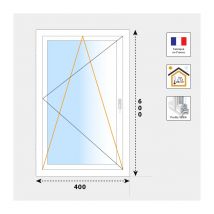 Volet Moustiquaire - Fenêtre 1 Vantail Oscillo Battant Pvc Blanc H600 Mm