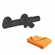 Mitigeur Bain Douche Thermostatique Grohe Precision Start Noir + Microfibre