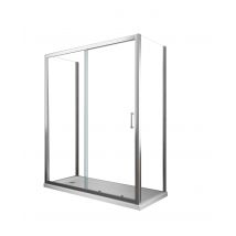 Laneri - Douche De 6 Mm Avec Deux Parois Fixes Et Une Porte Coulissante (receveur De Douche Non Inclu) – 72,5-75 Fixes X 155-160 Coulissante