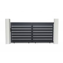 Casanoov - Portail Coulissant 3m Vogel H.140cm Aluminium Gris