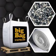 Big Bag Express - Pack Gravier Marbre Multicolore Sombre Ø 8/16 Mm + Géotextile = 1 Big Bag De Gravier (≃ 15m²) + Géotex 50m2 - Livraison Premium