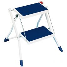 Escabeau - Décor : Bleu / Blanc - Hauteur Fermé : 575 Mm - Hauteur Ouvert : 485 Mm - Hailo