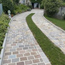 Pavé pierre naturelle Grès Kandla Multicolore 14x20cm Ep. 3 à 5cm (vendu au m²) - Ligerio