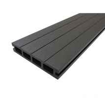 Mccover - Lame Terrasse Bois Composite Alvéolaire Qualita - Gris Carbone, L : 360 Cm, L : 14 Cm, E : 25mm