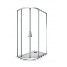 Laneri - Cabine De Douche De 6 Mm Angulaire Semi-circulaire Avec Profil Chromé, Compris De Receveur Douche H.190 - 80 X 120 Droit