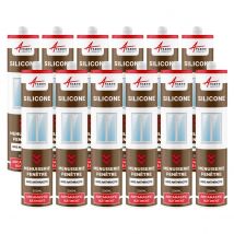 Arcane Industries - Mastic Silicone intérieur / extérieur pour fenêtres et menuiseries : ARCAMASTIC BATIMENT Gris Anthracite - RAL 7016 - 300 ml x 12 