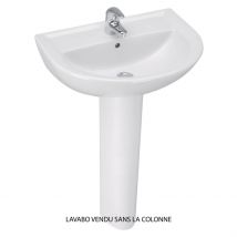 Lavabo Porcher Ulysse 2 55 X 46 Cm En Gres Avec Trop-plein, Blanc Ref. P125501