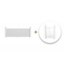 Casanoov - Portail battant 4m EIGER H.140cm + Portillon 1m EIGER H.140cm aluminium blanc