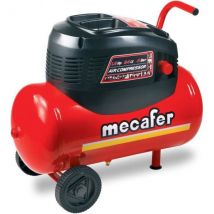 Compresseur Mecafer - 24l 1.5hp Sans Huile + Tuyau Et Soufflette
