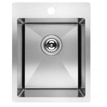 Otitec - Evier De Cuisine Chrome Brossé Marmara, 1 Bac, Acier Inoxydable, 48x37,5