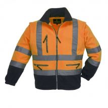 Veste Polaire Haute Visibilité Manches Amovibles Coverguard Station Polar Fleece Orange / Marine M