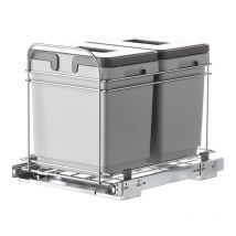 Vibo - Poubelle sélective - 32 l - Amortisseur : Avec - Contenance : 30 L - Décor : Fil chromé - Hauteur : 387 mm - Largeur :