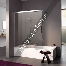 Roth - Pare Bain Largeur 120 Cm Hauteur 150 Cm Profilé Noir Soft Verre Clair