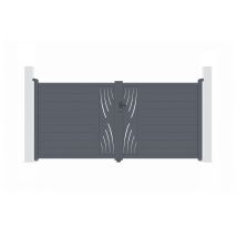 Casanoov - Portail battant 3m VELETA H.160cm aluminium gris