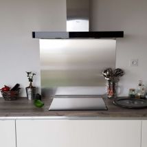 Alucouleur - crédence Composite Aspect Inox Brossé H 45 Cm X L 50 Cm