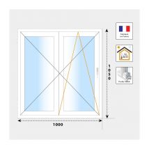 Volet Moustiquaire - Fenêtre Pvc 2 Vantaux H1050 Mm Blanc