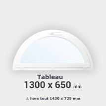 Gefradis - Fenêtre Demi-lune Pvc Blanc H65 X L130 Cm Tableau À Soufflet