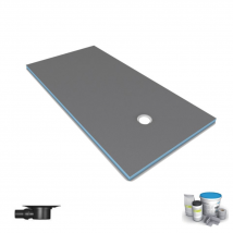 Wedi - Receveur de douche à carreler 160 x 90 WEDI Fundo Primo rectangle écoulement excentré + bonde horizontale + kit d'étanchéité