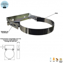 Collier Mural Inox Pour Conduit Double Paroi Isolé Ediliso25 Edilinox Diamètre 150