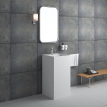 Kroos - Lavabo totem carré à poser Blanc mat - Okoyo