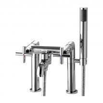 Omnires - Mitigeur Bain-douche 2 Trous Avec Set De Douche En Modern Couleur: Chrome