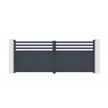 Casanoov - Portail Battant 4m Nevis H.160cm Aluminium Gris