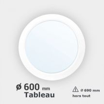 Gefradis - Fenêtre Ronde Pvc Blanc Fixe Diam, 60 Cm Tableau