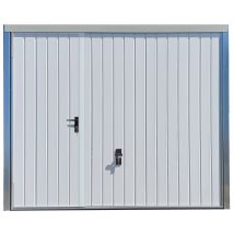 Spadone - Porte De Garage Basculante Blanc Avec Portillon Gauche L.240 X H.200 Cm X Ep.20 Mm