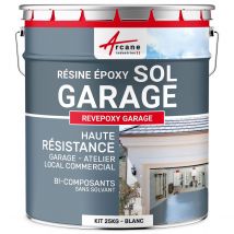 Peinture Epoxy Sol Garage - Revepoxy Garage - 25 Kg (jusqu'à 80 M² En 2 Couches) - Blanc - Arcane Industries