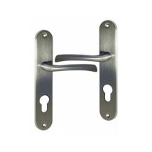 Ouvre & Deco - 2 Poignées De Porte Rhapsodie Trou De Cylindre, Zamak Nickel Mat Entraxe 195 Mm, Entrée Bureau Garage