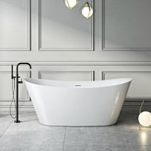 Stano - Baignoire Îlot Design Ovale Palma Blanche 170 Cm Brillant