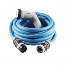 Fitt Ikon 25 M - Tuyau D'arrosage Extensible, Compact, Léger Et Prêt À L'emploi, Avec Pistolet Multi-jet, Bleu