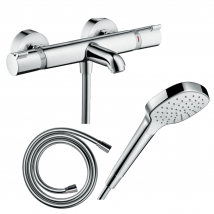 Hansgrohe - Pack mitigeur bain thermostatique HANSGROHE Ecostat Comfort + Flexible Isiflex 1