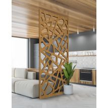Ad Lyon - Cloison De Separation Bois Type Claustra Décorative Louva Chene L.100 X H.160 X 1.9 Cm