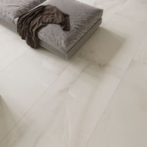 Carrelage Sol / Mur Effet Marbre Blanc Mia Yeni l.60 X L.120 Cm Full Lappato Limcaro