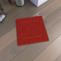 Galedo - Tapis De Bain 60x60 Antidérapant Et 100% Coton - Veloute Rouge