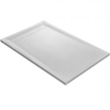 U-tile - Receveur De Douche Blanc 150 X 100 Cm En Résine Solid Surface - Grille Caniveau